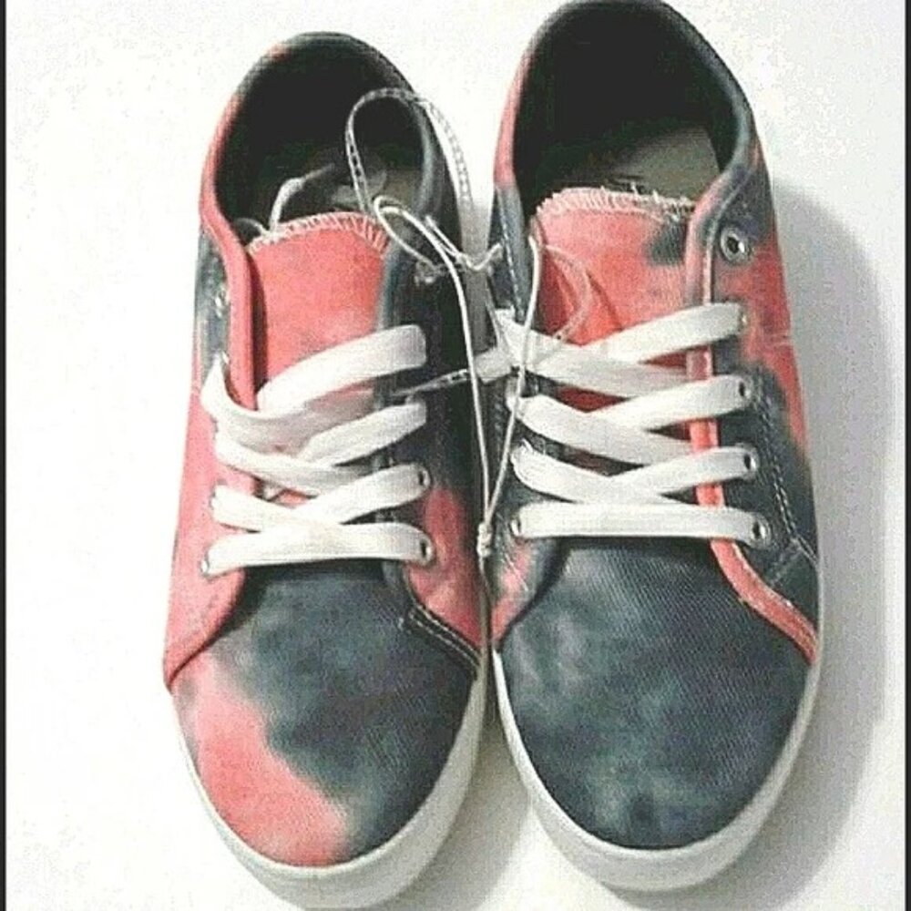 NWOT Hippie Gray & Pink Tie-dye Canvas Summer Beachy Platform Sneakers 7
